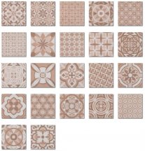 Diffusion Porcelain Decors Patchwork Vintage Beige 25x25