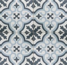 Etili Seramik Venice Sky Blue Black Pre-Cut 45x45