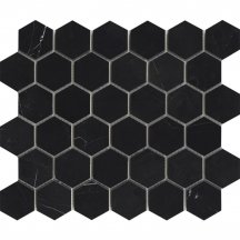 LAntic Colonial Essential Mosaics Hexagon Negro Marquina Pulido 25.8x29.8
