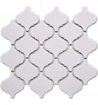 Liya Mosaic Ceramics Porcelain Arabesko Glossy White 74 24.6x28