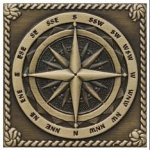 Moneli Tacos De Bronce Windrose Satined brass 5x5