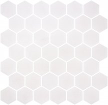 Onix Mosaico Hex Stoneglass Xl White 28.4x28.6