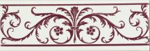 Original Style Artworks Brilliant White Acanthus Burgundy 5x15.2