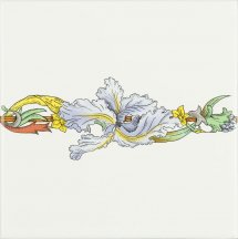 Original Style Artworks Brilliant White Blue Iris Border Tile 15.2x15.2