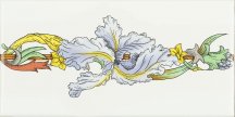 Original Style Artworks Brilliant White Blue Iris Border Tile 7.6x15.2