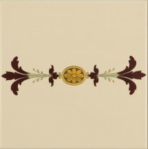 Original Style Artworks Colonial White Cameo Carousel Border Tile 1 15.2x15.2