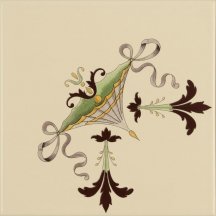 Original Style Artworks Colonial White Cameo Carousel Corner Tile 15.2x15.2