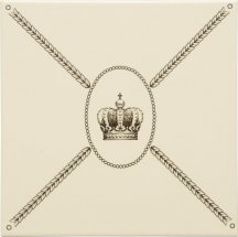 Original Style Artworks Colonial White Cartouche With Sovereign Crown 15.2x15.2