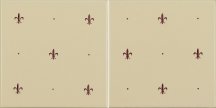 Original Style Artworks Colonial White Fleur De Lis Burgundy 15.2x30.4