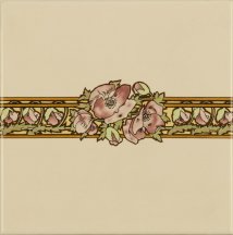 Original Style Artworks Colonial White Nocturnal Slumber Border Tile 15.2x15.2
