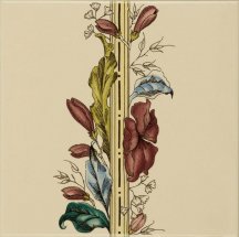 Original Style Artworks Colonial White Plant And Urn Border Tile Flower Rhs 15.2x15.2
