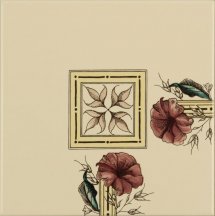 Original Style Artworks Colonial White Plant And Urn Corner Tile 15.2x15.2