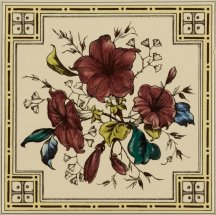 Original Style Artworks Colonial White Plant And Urn Single Tile 15.2x15.2