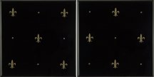 Original Style Artworks Jet Black Fleur De Lis Gold Fleur De Lis 15.2x30.4