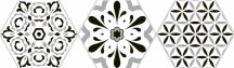 Oset Versalles Deco Hex Black 20x24