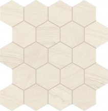 Provenza Varana Stone Mosaico Hexagon Cross Cut Beige Silktech 29.3x30