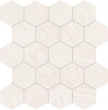 Provenza Varana Stone Mosaico Hexagon Cross Cut White Silktech 29.3x30