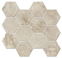 Ricchetti Italian Icon Cross Cut Beige Mosaico Esagoni T12 Nat 32.8x35