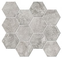 Ricchetti Italian Icon Cross Cut Grey Mosaico Esagoni T12 Nat 32.8x35