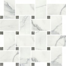 Ricchetti Marble Boutique Mosaico Chesterfield Mix Tozzetto Fior Di Bosco Statuario Lux Ret 30.5x31.7