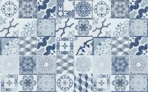 Savoia Domus Cementine Decoro Blu 21.6x21.6