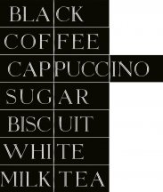 Self Natura Breakfast Black Set 8 Words 6.5x13