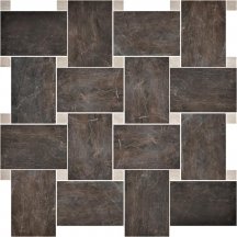 Serenissima Cir Fossil Mosaico Basket Bruno Ret 30x30