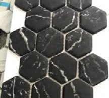 Smalto Mosaic Dark Black Nat Hexagon 29.5x30