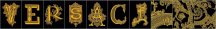 Versace Alphabet Scritta Nera-Oro 14.5x19.4