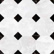 Versace Emote Mosaico Ottagono Onice Bianco-Nero 39x39