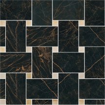 Versace Marble Mosaico Intreccio Nero-Oro 29.1x29.1