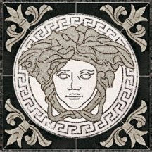 Versace Palace Gold Rosoni Medusa In Pietra Naturale Black 78.9x78.9