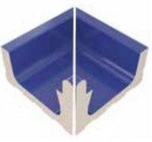 VitrA Pool Ral 2307015 Blue High Water Level Overflow Narrow Channel Internal Corner Glossy 12.5x25