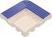 VitrA Pool Ral 2307015 Blue Profiled Edge With Finger Grip External Corner Matt 12.5x12.5