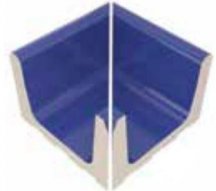 VitrA Pool Ral 5002 Cobalt Blue Low Water Level Overflow Wide Channel Internal Corner Glossy 12.5x25