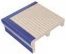 VitrA Pool Ral 5002 Cobalt Blue Ribbed Tread Tile External Corner Matt 12.5x12.5