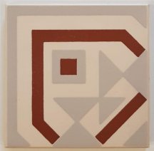 Winckelmans Simple Colors Decors Encaustic Enc 21A White Grey-Red 10x10