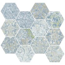 Aparici Bohemian Blue Natural Mosaico Hexagonal 30x28
