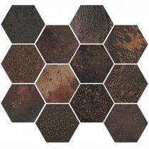 Aparici Corten Graphite Natural Mosaico Hexagonal 30x28