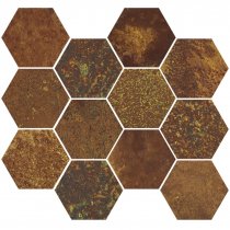 Aparici Corten Oxidum Natural Mosaico Hexagonal 30x28
