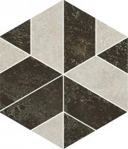 Apavisa Sybarum Black Silk Mosaic Hexagon 25.84x45.05