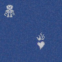 Bisazza The Crystal Collection Hearts And Robots Blue 0.97x0.97