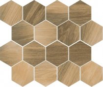 Classica Ideal Universal Mozaika Prasowana Wood Natural Mix Heksagon Mat 22x25.5