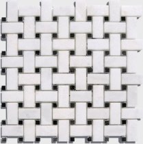 Diffusion Peter And Stone Mosaique Marbre Art-Deco Blanc And Noir 30x30