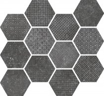 Equipe Coralstone Hexagon Melange Black 29.2x25.4