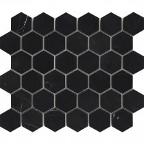 LAntic Colonial Essential Mosaics Hexagon Negro Marquina Pulido 25.8x29.8
