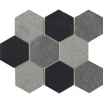 LAntic Colonial World Mosaics Hexagon Texture Black 29.9x25.9