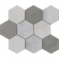 LAntic Colonial World Mosaics Hexagon Texture Grey 29.9x25.9