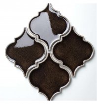 Liya Mosaic Ceramics Porcelain Arabesko Crackle Brown 160 21.8x21.8