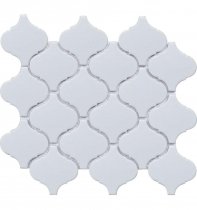 Liya Mosaic Ceramics Porcelain Arabesko Mate White 74 24.6x28